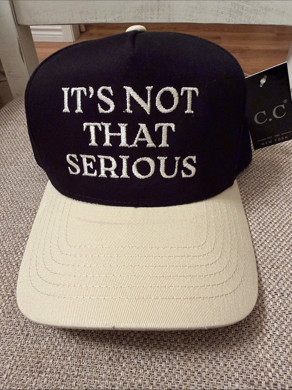 C.C Black & Cream 'It's Not That Serious' Cap